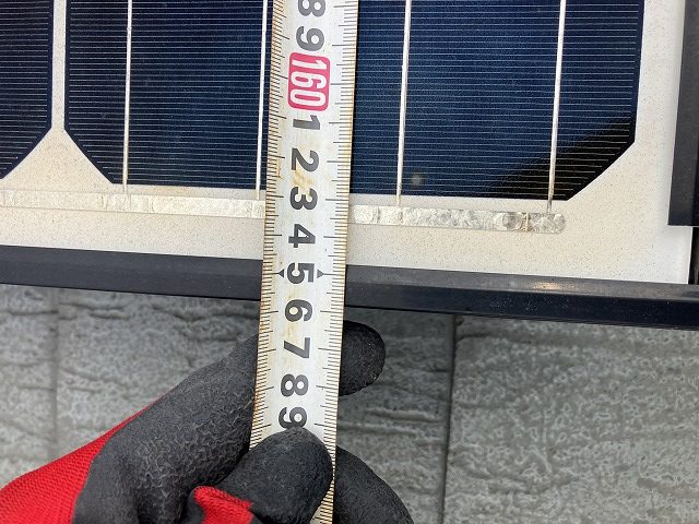 太陽光パネルの長さを計測